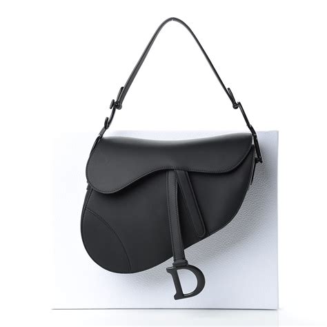 lady dior matte black bag|Dior matte black saddle bag.